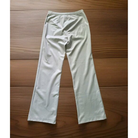 Vtg New W/ Tag Express Ivory Shimmer Embossed Leather Look Dress Pants Sz 10 - Picture 4 of 6